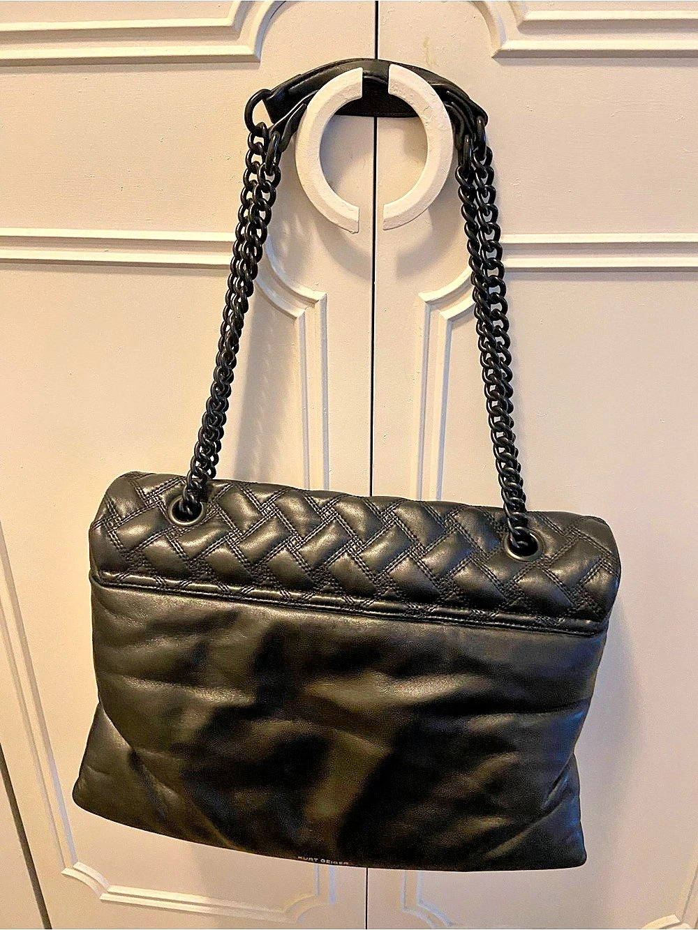 Kurt Geiger London XXL Kensington Drench Leather Shoulder Bag Black. - Picture 5 of 9